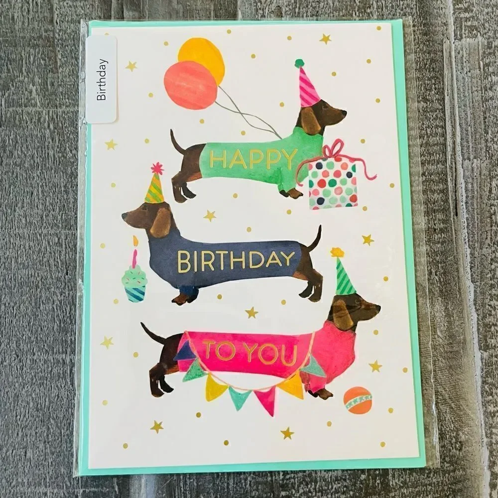 Happy Birthday Party Dogs Greeting Cards Lot of 3